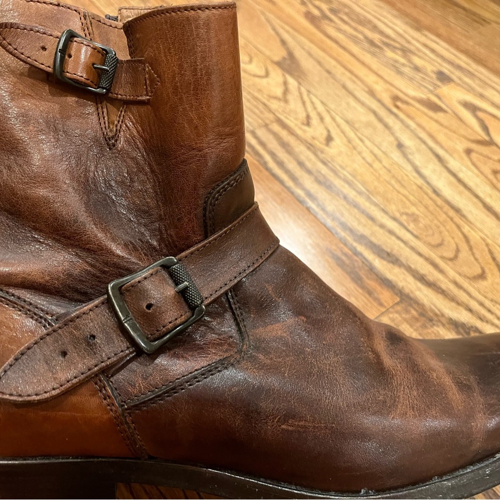 FRYE Jacob Engineer Men Leather Brown Boots 12D